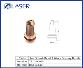 Anti Splash Bevel 2 Wires Feeding Nozzle